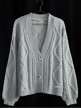 Taylor Swift TTPD Cable Knit V-Neck Cardigan